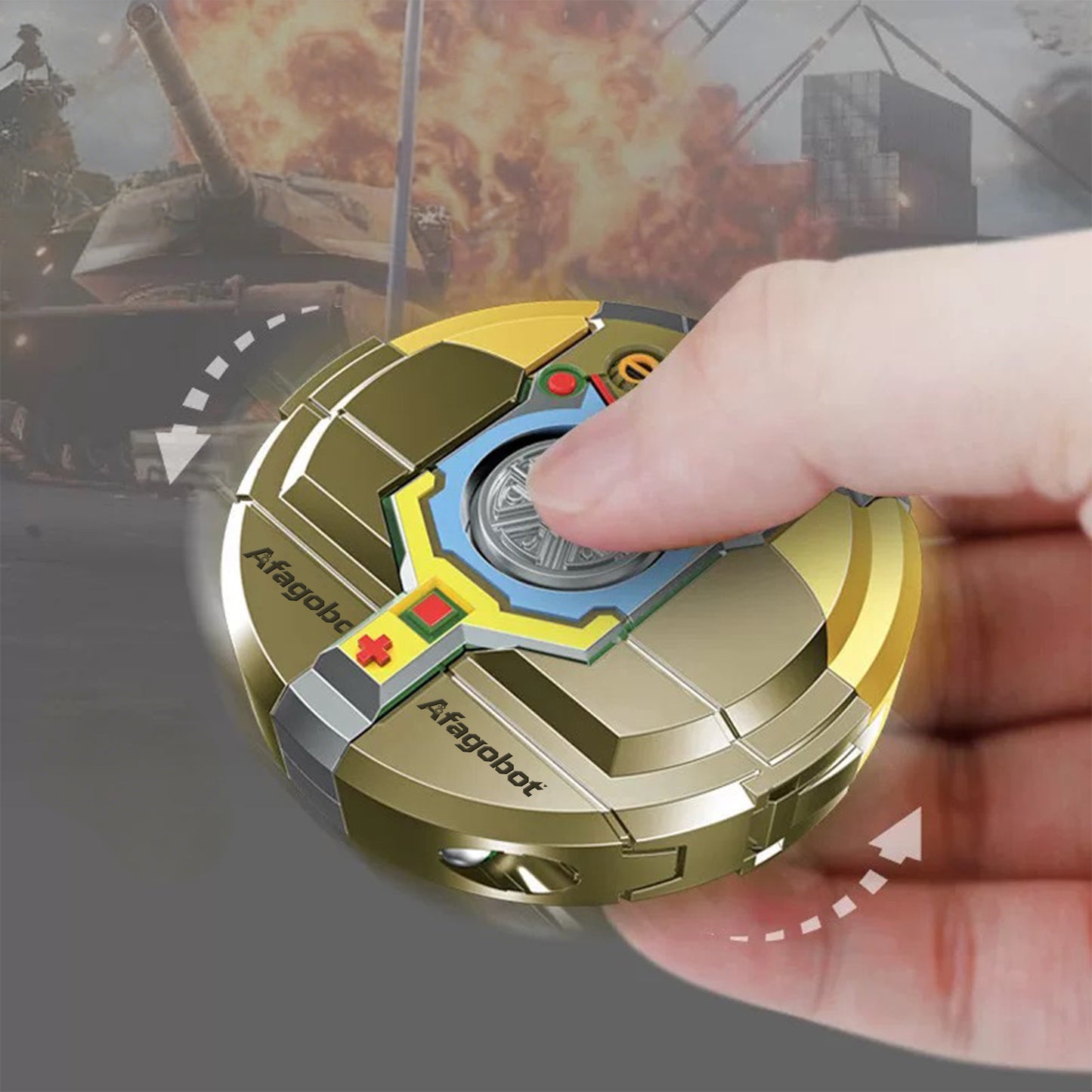 Afagobot 2-in-1 Fidget Spinner Robot Toy, Deformable Transforming Robot Fidget Spinner, Stress Relief Hand Spinner for Kids Adults, ADHD Anxiety Sensory Toy, Birthday Gift for Boys Girls, Desk Toy for Home Office
