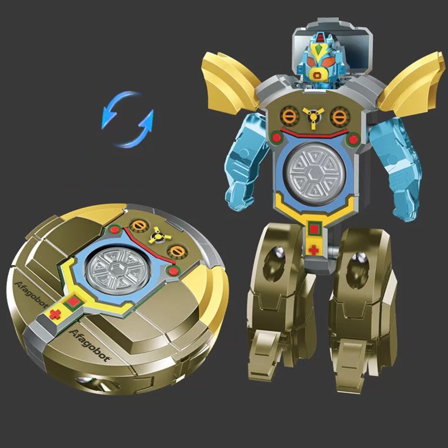 Afagobot 2-in-1 Fidget Spinner Robot Toy, Deformable Transforming Robot Fidget Spinner, Stress Relief Hand Spinner for Kids Adults, ADHD Anxiety Sensory Toy, Birthday Gift for Boys Girls, Desk Toy for Home Office